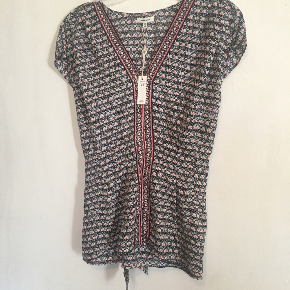Women’s 2x Max Studio blouse with tie back
